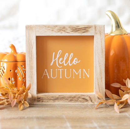 ‘Hello Autumn’ Wooden Frame Sign