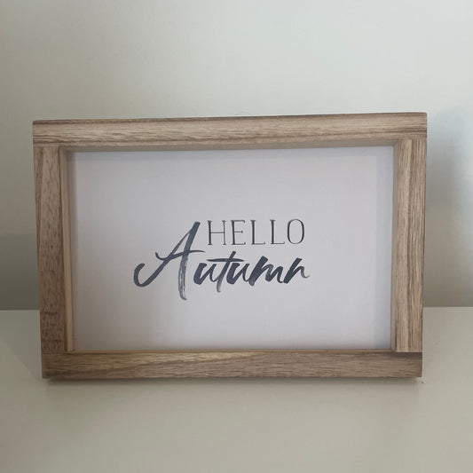 Hello Autumn Wooden Frame Sign